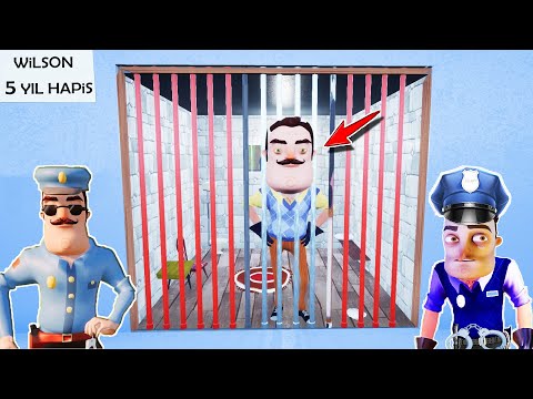 HAPSE GİRDİ -  WİLSON 5 YIL HAPİS YEDİ 😱 Hello Neighbor Hapishane Mod