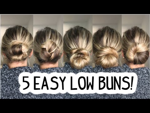 5 EASY LOW MESSY BUN UPDOS ANYONE CAN DO! | HAIRSTYLES...