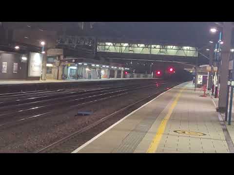 4S49 - DB90s - 90026 & 90034 making good time 9 early tonight, Stafford St. on way to Grangemouth