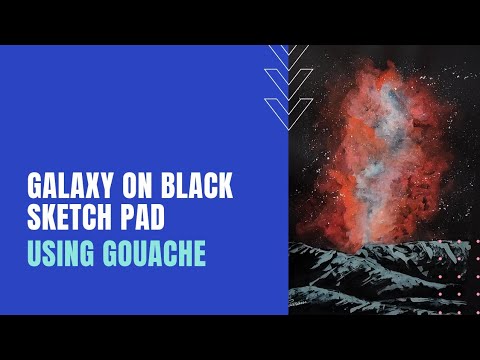 Milky Way Painting with Gouache on Black paper