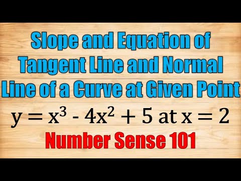Slope and Equation of Tangent Line and Normal Line of Curve at Given Point - Differential Calculus