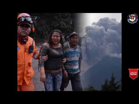 Guatemala volcano eruption video   Moment Fuego LAVA engulfs highway as millions flee