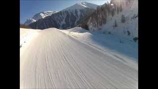 preview picture of video 'Snowboarden in Samnaun - Alp Trida Sattel bis Laret - Talabfahrt'