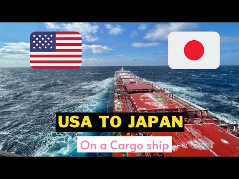 USA to JAPAN on a cargo ship | 10 days timelapse | Life inside, bad weather, thunderstorm