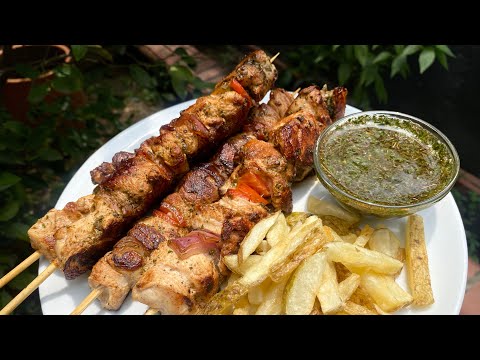 Como preparar unos Pinchos de Pollo con Chimichurri Casero