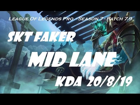 Mid Lane - SKT T1 Faker as Twisted Fate vs LeBlanc Patch 7.9 - League Of Legends Brazil Diamond