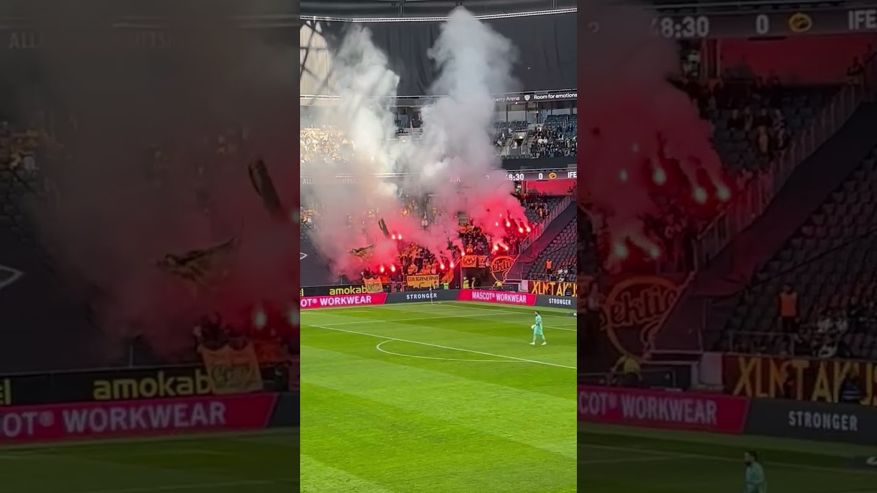 Elfsborgs med pyro på AIK:s bortastå
