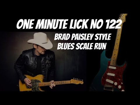 One Minute Lick No. 122  Brad Paisley Style  Blues Scale Run