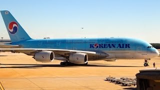 preview picture of video 'Korean Air Airbus A380-800 taxi and takeoff at Hartsfield Jackson Atlanta Int'l Airport (KATL)'