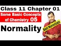 NORMALITY Class 11 Chapter 01 Some Basic Concepts Of Chemistry 05 JEE NEET
