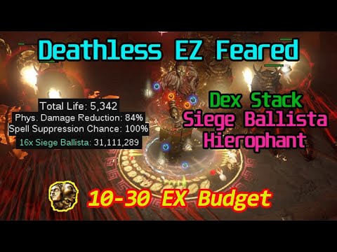 POE 3.18 | EZ Feared Killer DEX Stack Siege Ballista Hierophant | Medium Budget | Build Guide