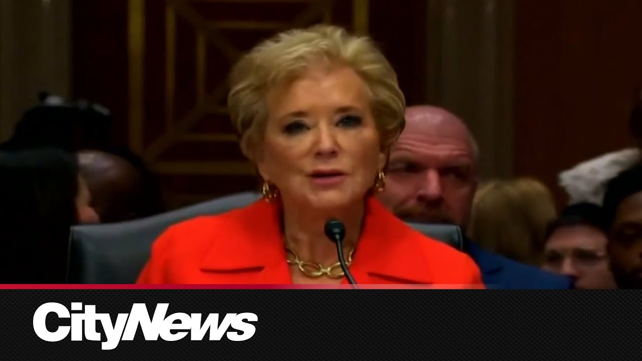 Protestors interrupt McMahon's Senate confirmation hearing