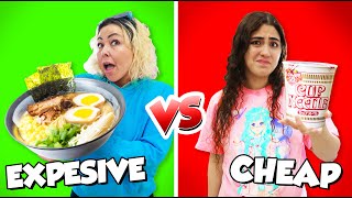 eating EXPENSIVE VS CHEAP FOOD for 24 hours challenge!