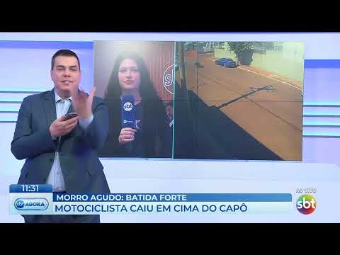 Motociclista roda no ar em acidente em Morro Agudo (19/08/26)