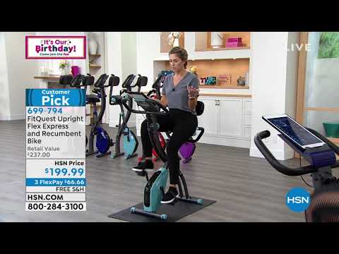 FitQuest Upright Flex Express and Recumbent Bike with Re...