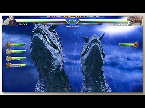 Carnotaurus x 2 vs Team Iguanodon with Healthbars