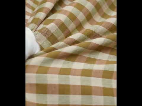 Check Multicolor Pure Cotton 105 GSM Handwoven Fabric 665 — video