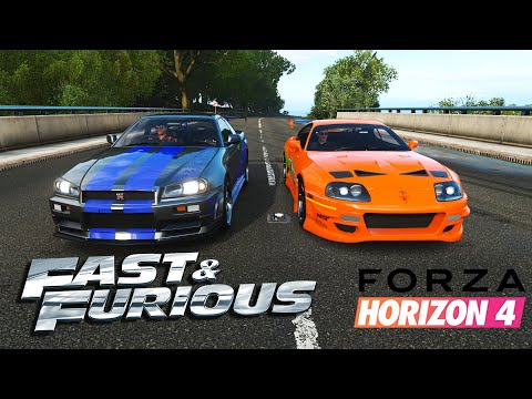 RACHA SUPRA VS SKYLINE GTR R-34 - O FILME QUE VOCÊ NÃO VIU!! VELOZES E FURIOSOS - FORZA HORIZON 4