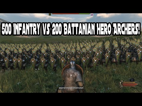 Mount & Blade 2: Bannerlord 500 Empire Infantry vs 200 Battanian Hero Archers