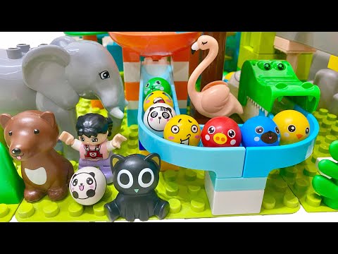 animal🪿Satisfying Marble Track Set Rolling Ball  Marble Run  ASMR LEGO