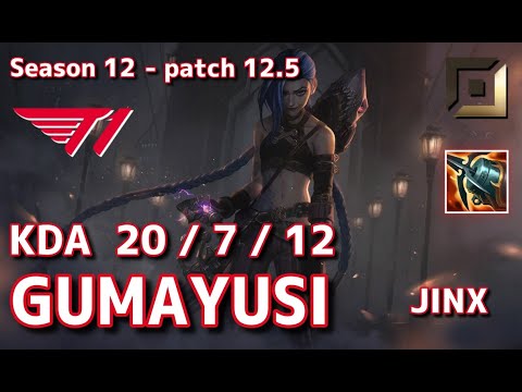 【KRサーバー/C1】T1 Gumayusi ジンクス(Jinx) VS ザヤ(Xayah) BOT - Patch12.5 KR Ranked【LoL】