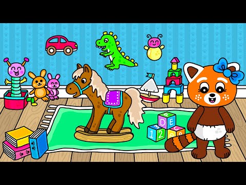 Pukkins lillasyster Pikkis räknar till 10 med roliga leksaker - Lek med oss