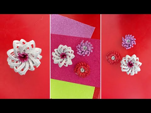 Art and craft by umama mian|Beautiful Flowers from Glitter Foamiran| Handmade Foam Flower DIY Flower