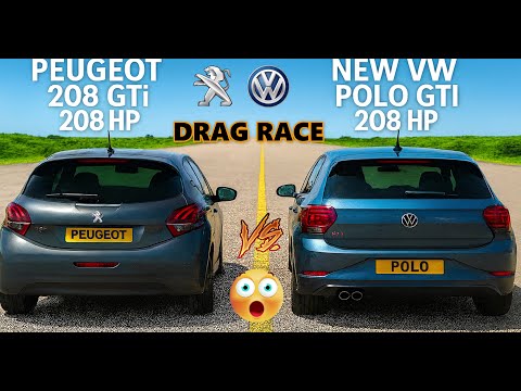 💰 $20K Peugeot 208 GTi (208 HP) vs $22K VW Polo GTI (200–208 HP) – Hot Hatch E-commerce Drag Race