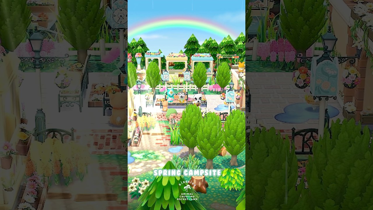 フラワートレインステーション🌼春のキャンプ場 #ポケ森 #acpc #ポケ森コンプリート