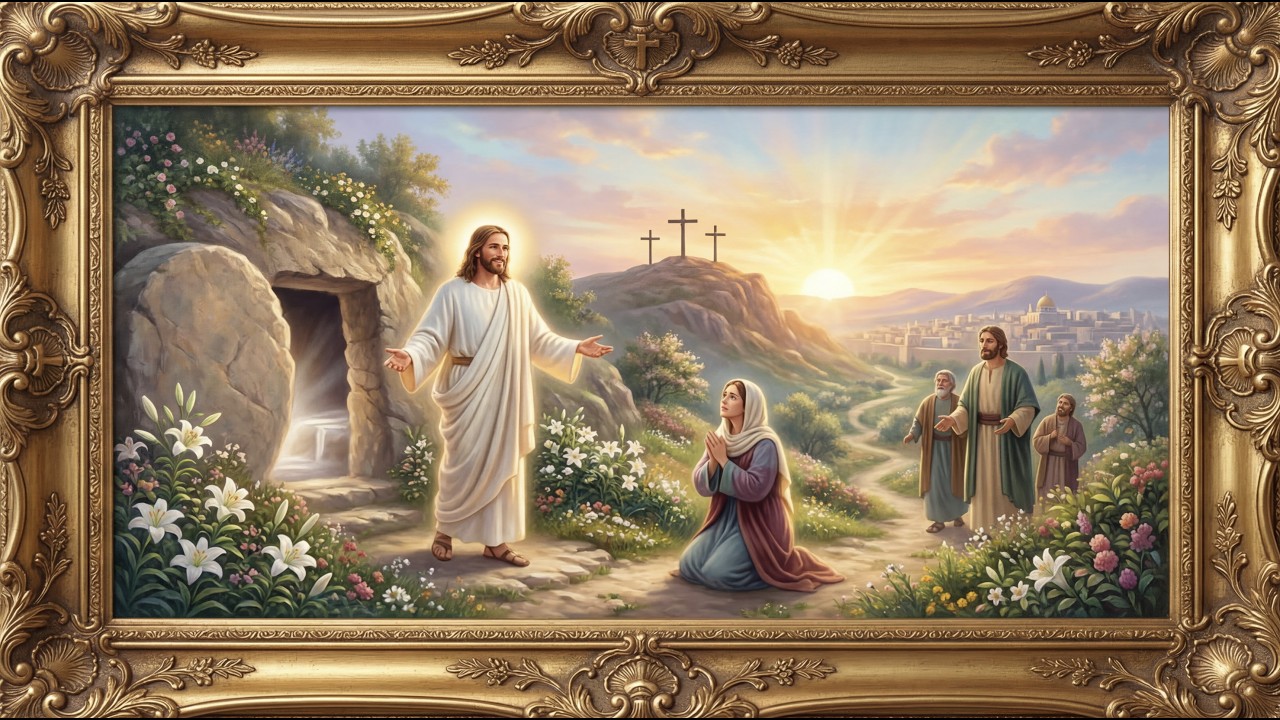 Risen Christ Frame TV Art | Easter Resurrection Scene for Samsung Frame TV | Jesus Rising from Tomb