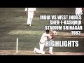 India vs West Indies Sher-i-Kashmir Cricket Stadium, Srinagar 12 October 1983 Highlights