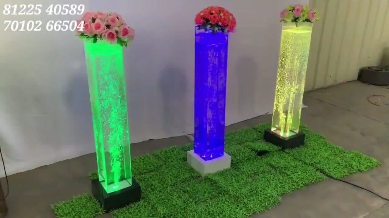 Water Bubble Pillar Flower Standee Design Wedding Marriage Decoration +91 8122540589