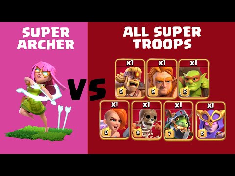 Super Archer vs All Super Troops [Including Super Valkyrie] | Is Super Archer OP?