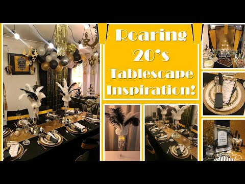 Create a Roaring 20's themed party | 1920's Glam Tablescape | Black and gold party decor | 2021