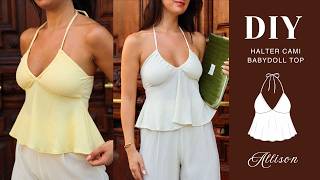 Allison Top | DIY Halter Cami Babydoll Top | Beginner-Friendly Sewing Tutorial