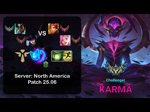 Karma Support + Caitlyn vs Leona + Seraphine - NA Challenger - Patch 25.06