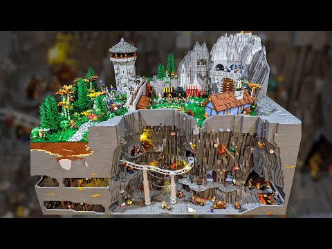 50,000 Pieces! LEGO Dwarf Castle and Underground Bunker Battle