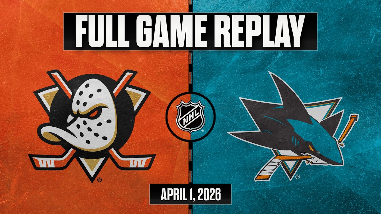 Celebrini Delivers! Ducks vs. Sharks | Full Game Replay | Apr 1, 2026