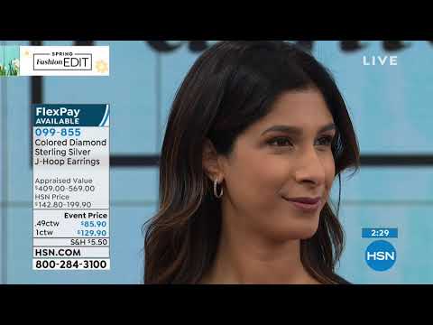 .49ctw Colored Diamond Sterling Silver JHoop Earrings