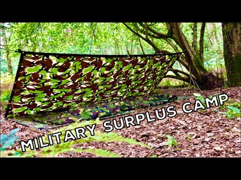 Tarp Camping Alone In The Woods - British Army Bivvi Bag - Jungle Sleeping Bag