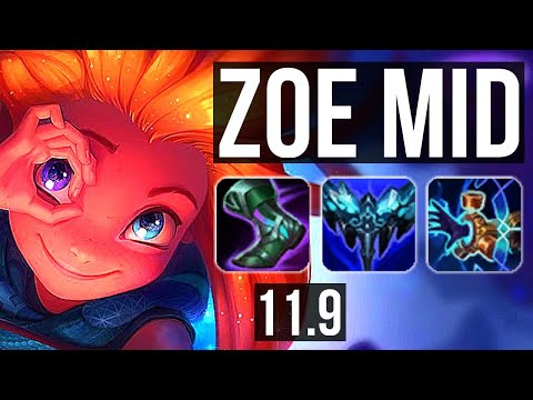 ZOE vs GALIO (MID) | 13/1/6, 700+ games, Godlike, 800K mastery | KR Master | v11.9