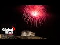 New Year S 2023 Athens Greece Fireworks Display Lights Up Ancient Ruins Of Parthenon