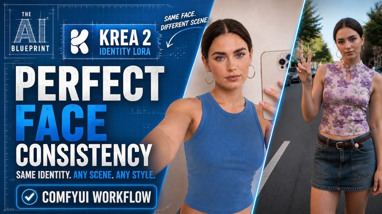 Krea 2 Identity LoRA Tutorial | Perfect Face Consistency | ComfyUI Workflow