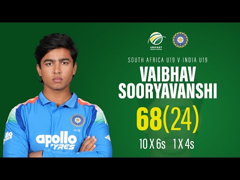 Vaibhav Sooryavanshi's explosive 68 off 24 balls | 10x 6s