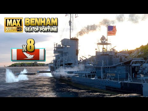 Zerstörer Benham: MVP mit 8 zerstörten Schiffen – World of Warships