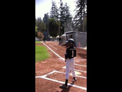 Julian Marcel - First up to bat in 2013 - Base Hit!