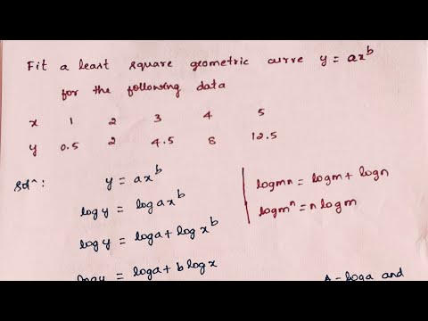 Easily Form the Straight Line Equation y=ax^b | Problem 1 | Curve Fitting | Engineering Maths