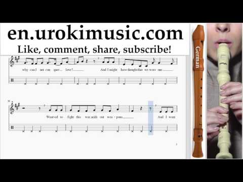 How to Play Recorder G. Sia Elastic Heart Part#2 Melody School Learn Class Course Tutorial Sheet