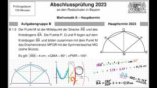 Abschlussprüfung Mathematik 2023 B1 Lösung (Ebene Geometrie)