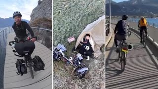 Il video del giro del mondo in bici, dalla Cina all'Italia: Guo Shaoyu pedala senza un braccio e ...